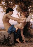 Girl Defending Herself Against Love Adolphe William Bouguereau
